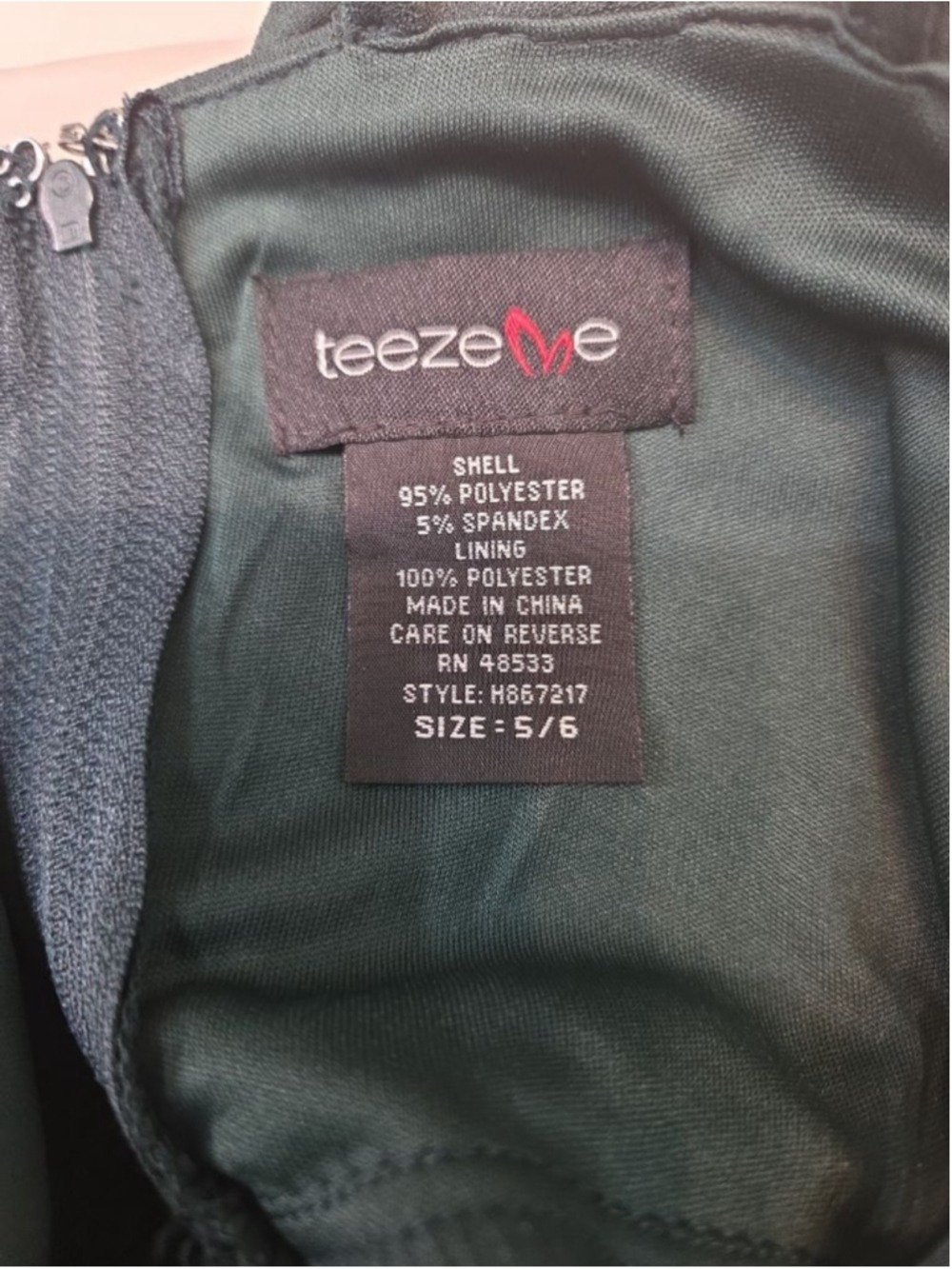 Teeze Me Green Mesh Insert Party Dress Size 5/6 - Picture 7 of 8
